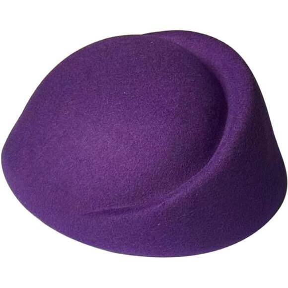 Women Wool Cap Stewardess Pillbox Hat Vintage Fascinator Base Church - Picture 1 of 5
